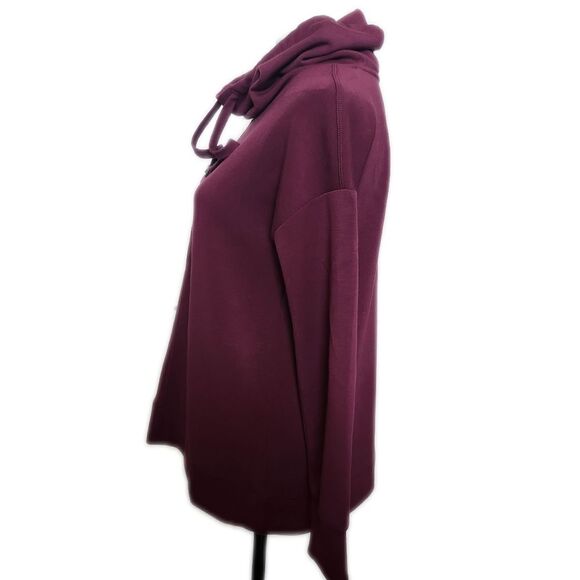 Cable & Gauge Studio Incredibly Soft Maroon High Turtleneck Sweatshirt, S - Picture 2 of 6